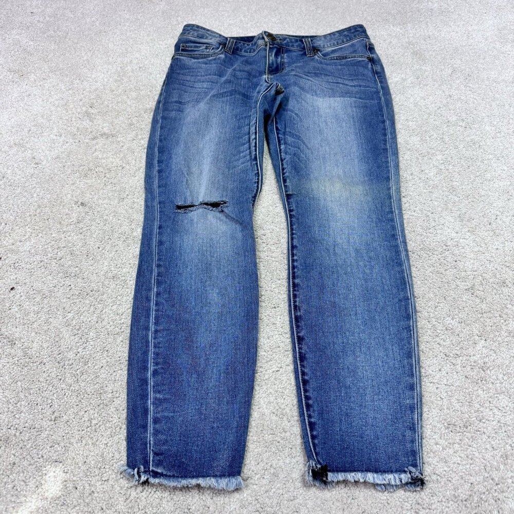 Kut From The Kloth Jeans Women’s Blue Skinny Distressed Pockets Size 8